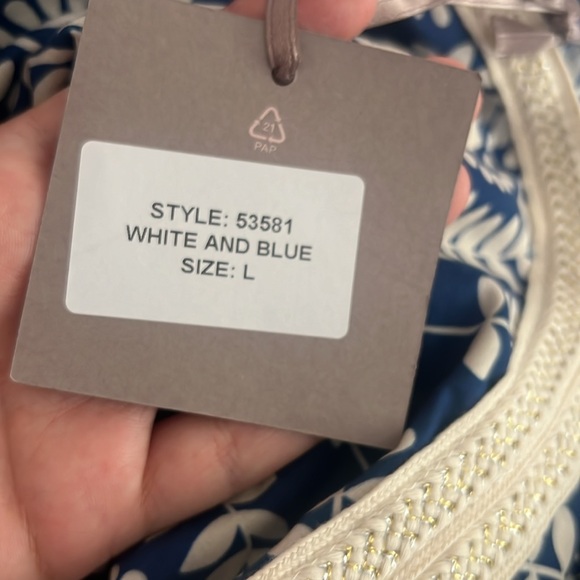 Saiph Lab White and Blue Cotton Dress - Picture 15 of 16